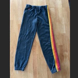 Aviator Nation Kids 5-Stripe sweatpants, Charcoal, Size 14